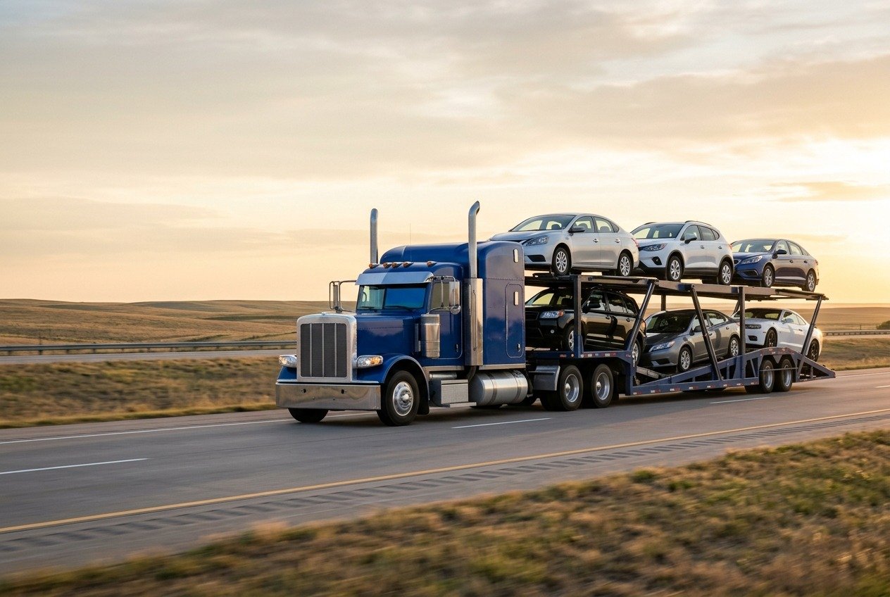 Car carrier truck in the Auto King Transport network