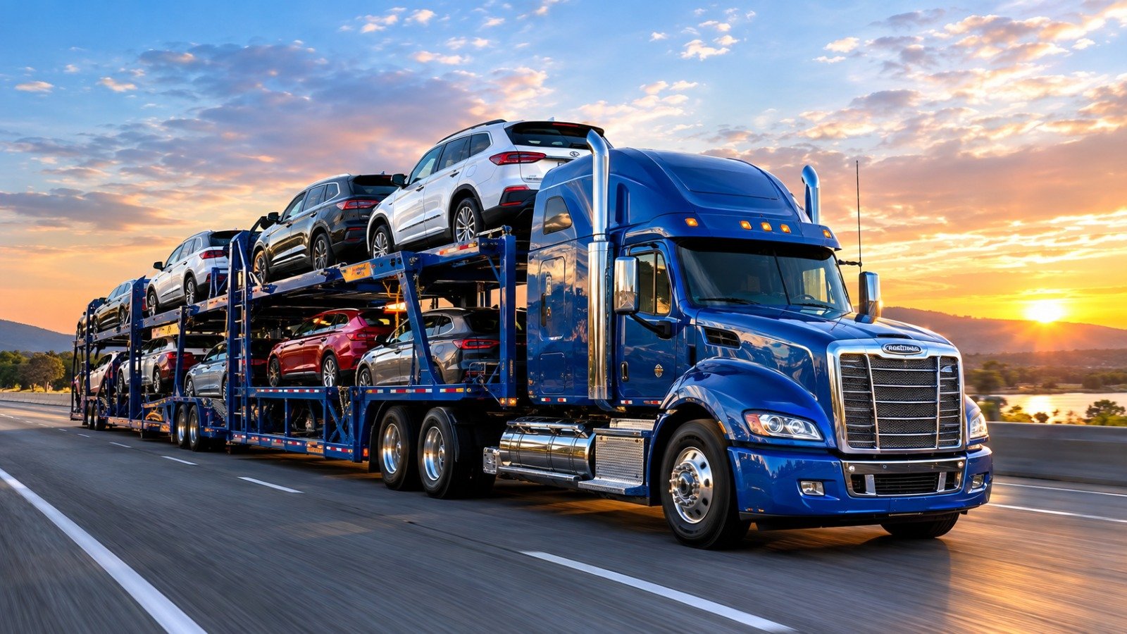 Car carrier truck in the Auto King Transport network